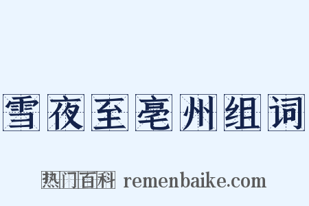 雪夜至亳州组词是什么意思的图片